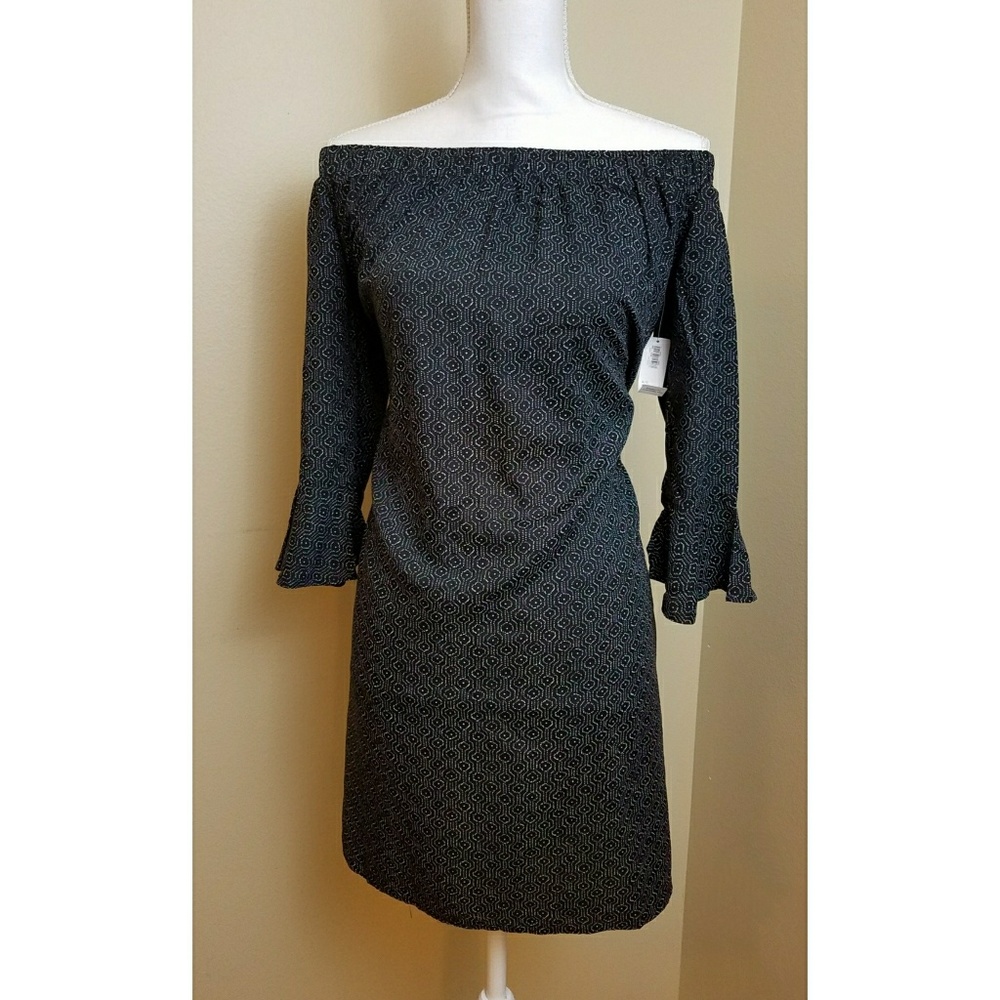 NWT! Old Navy Off Shoulder Shift Dress Black Sz M